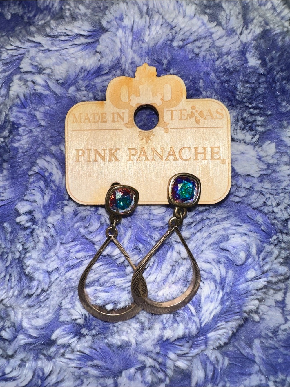 Pink Panache Multicolor Crystal Teardrop Earrings
